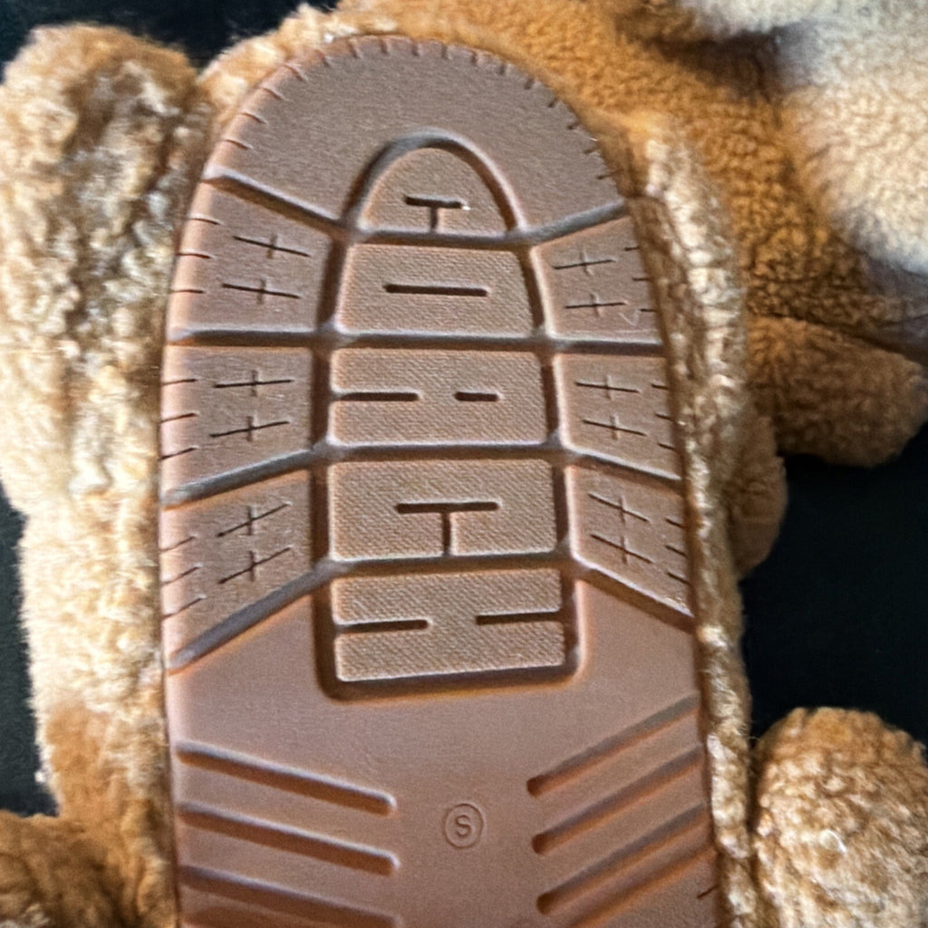 Coach Bunny Rabbit Slipper Teddy Sherpa Fleece Fluffy Brown Size S UK 5-7.5 £295