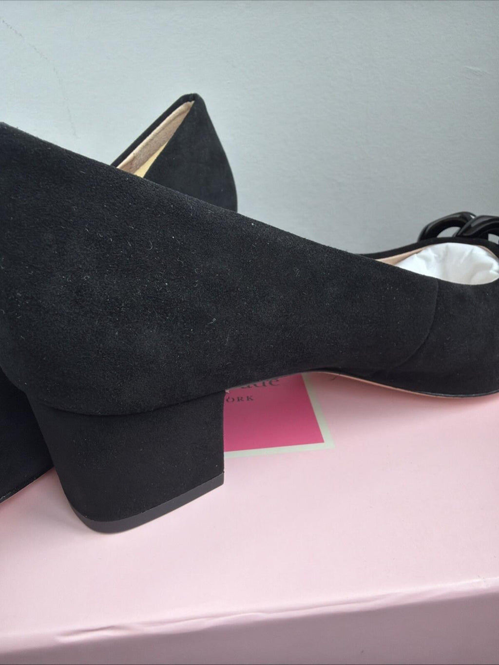Kate Spade Kacey True Suede Black UK 2.5  BNIB Low  Block Heels £179