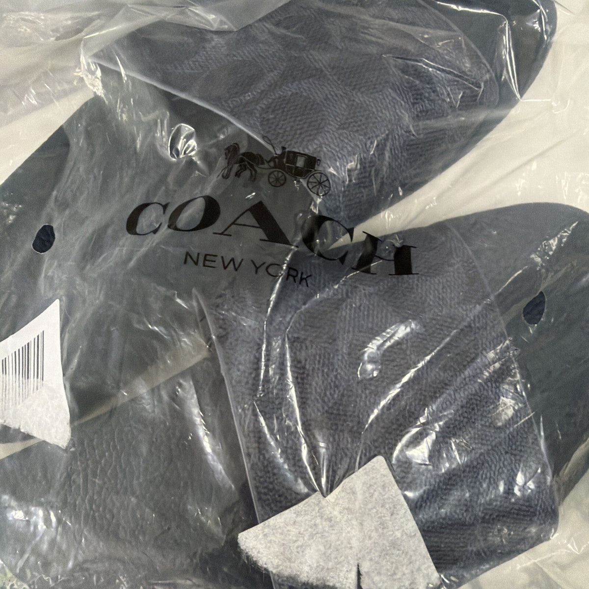 Coach Blue Denim Signature Monogram Sandals Slides Size Men 9.5 Women Unisex BN