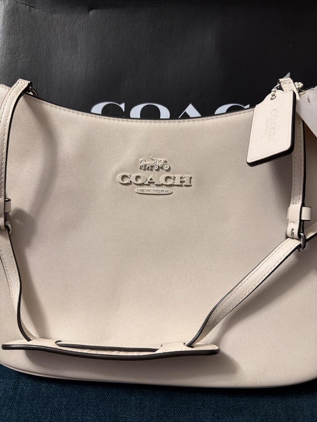 Coach C0952 Penelope Chalk White Leather Shoulder Bag Purse Chalk Hardware BNWT
