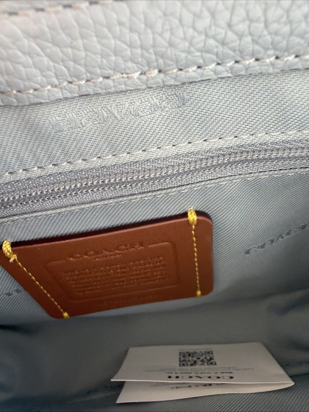Coach Cassie 19 Pebbled Leather Shoulder Bag Grey Blue Silver 3 Straps BNWT