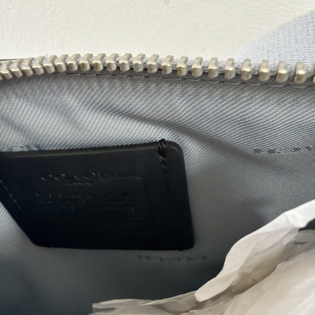 Coach Unisex Blue Grey Crossgrain Leather Belt Bag  BNWT