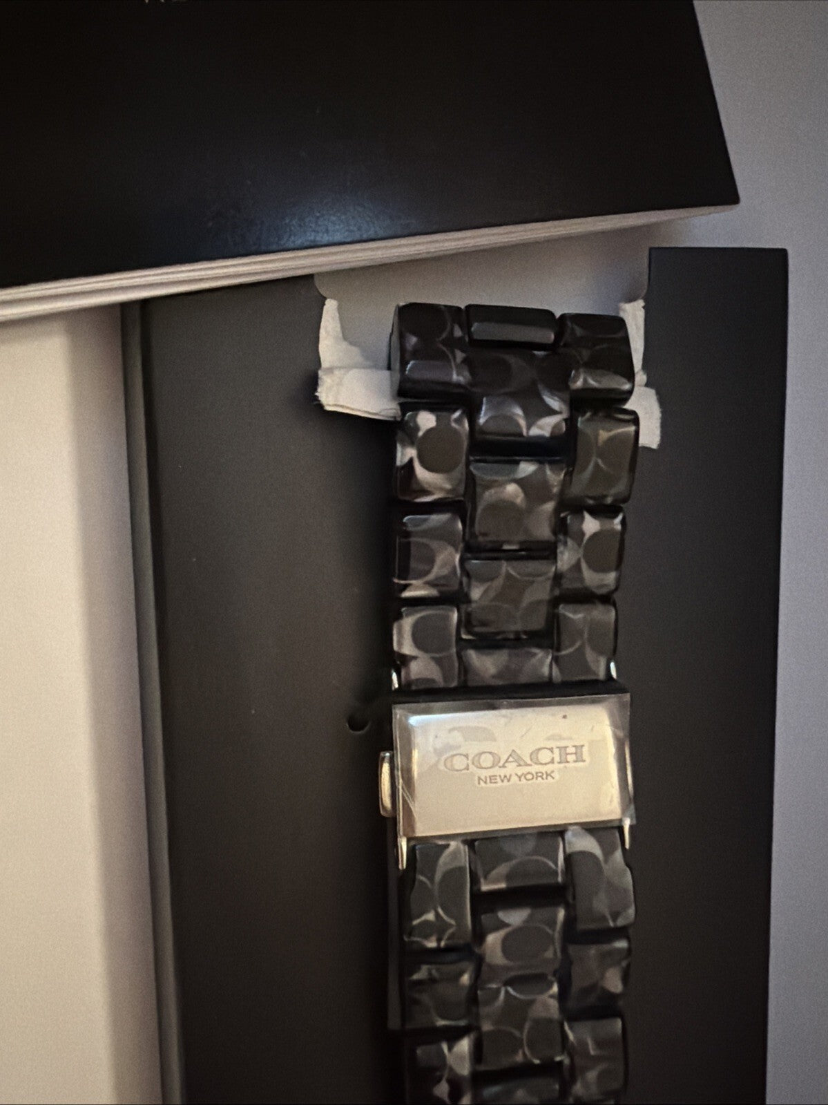 COACH Apple Watch Band Strap 14700232  Replacement Belt Black Tortoiseshell BNIB