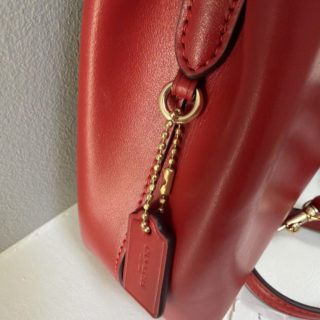 Coach Eliza Mini Carryall Bag Bold Red Leather  Rare! £450 BNWT