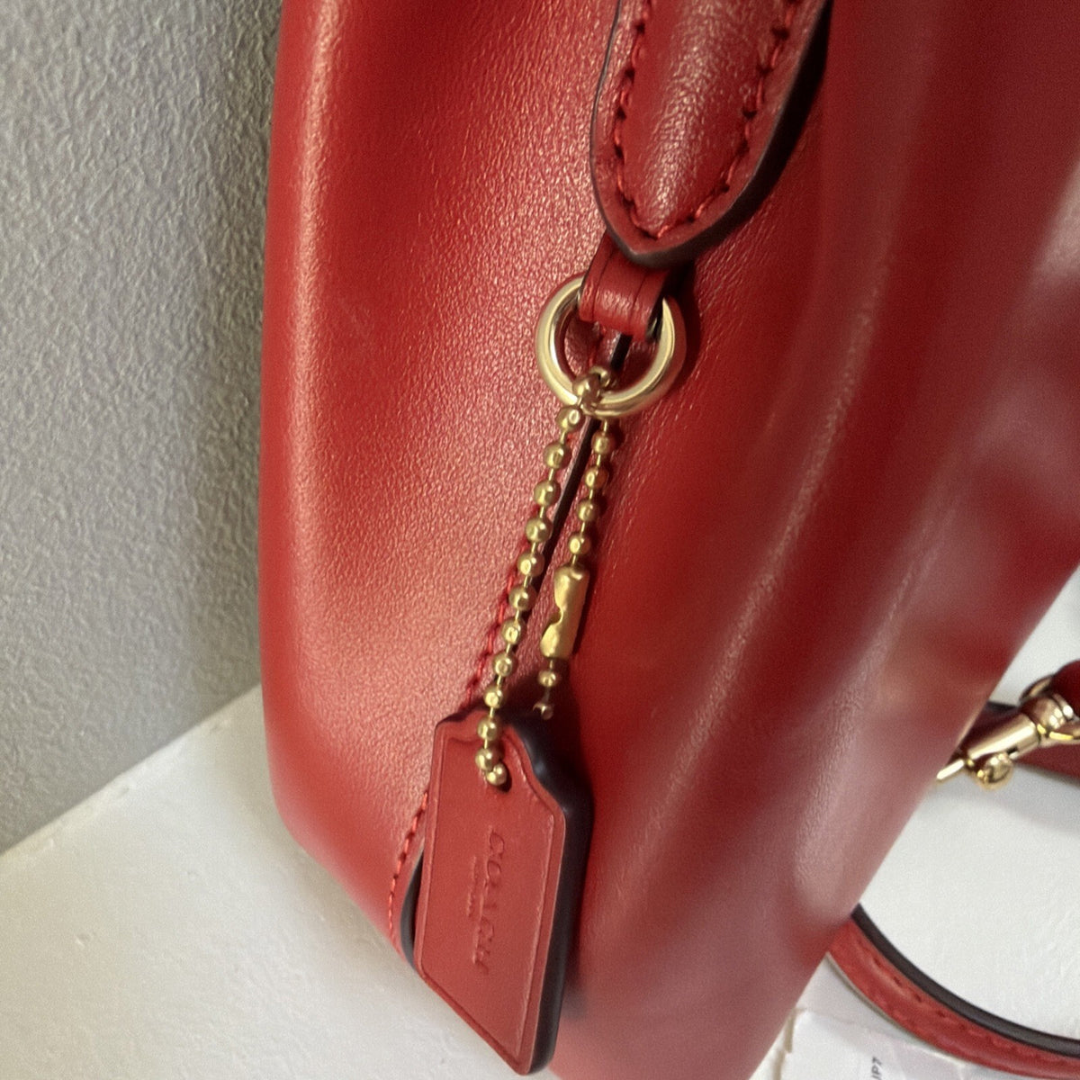 Coach Eliza Mini Carryall Bag Bold Red Leather  Rare! £450 BNWT