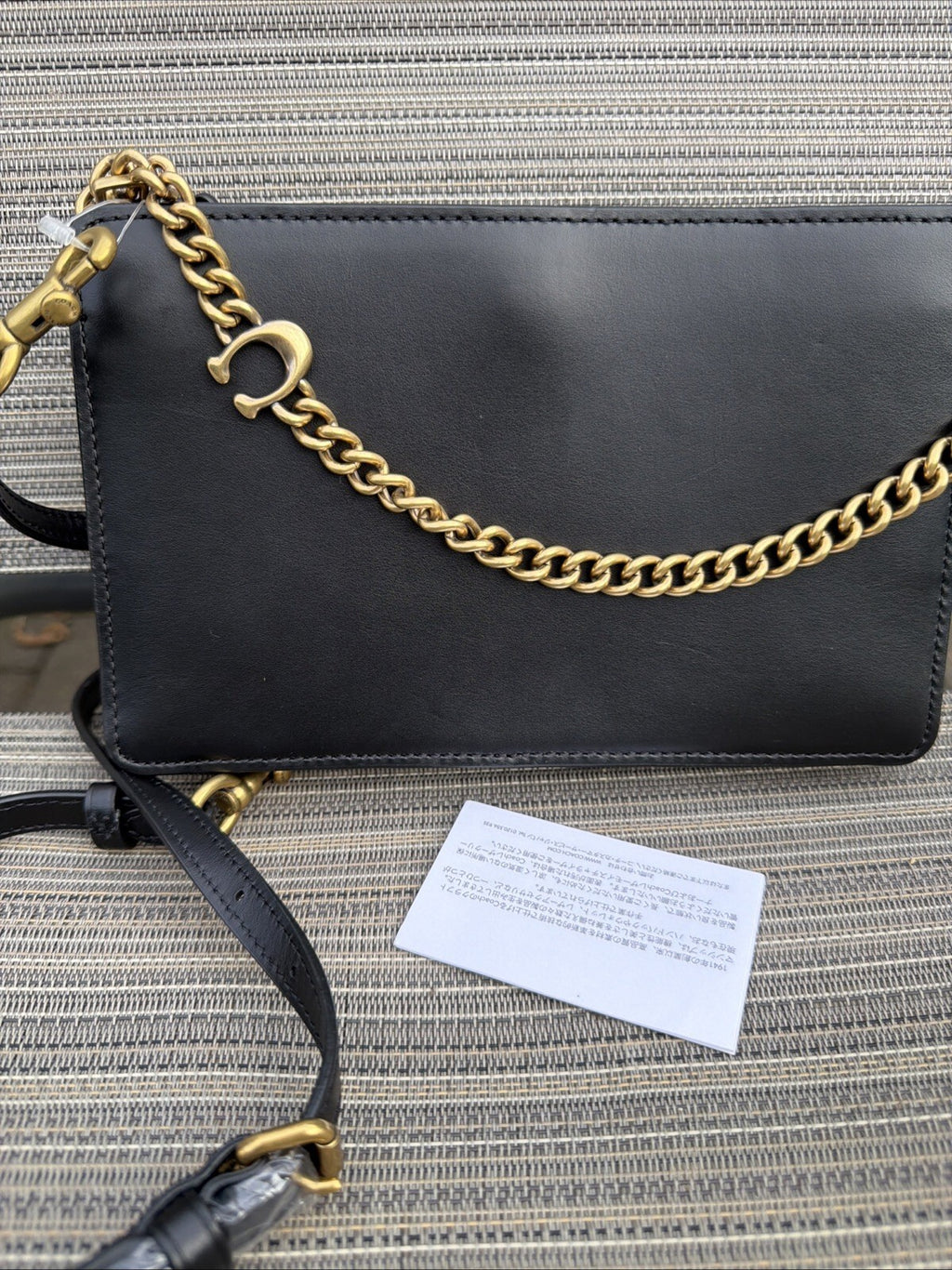 Coach Refined Calf Leather Chain Crossbody Bag  Black - Style No 78801 New