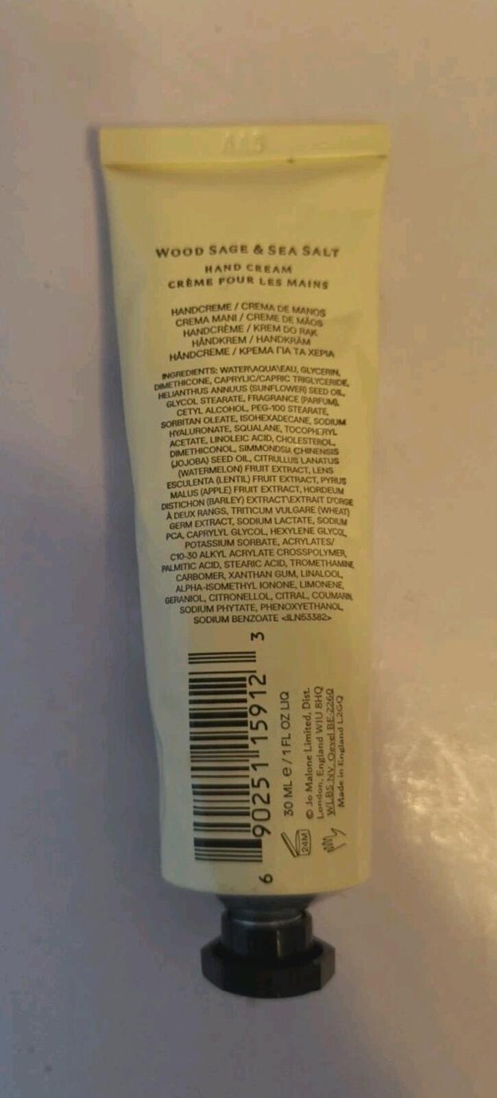 Jo Malone London Wood Sage &Sea Salt Hand Cream 30ml - Luxury Moisturizing