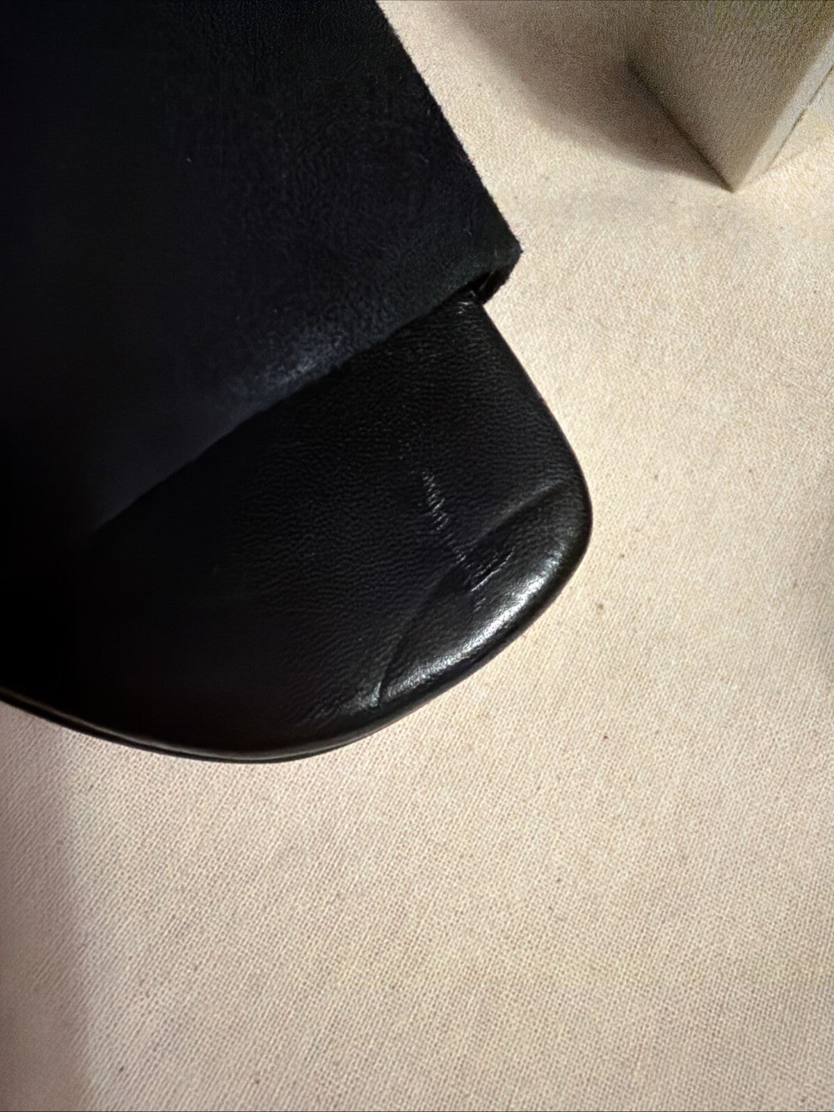 TORY BURCH Black Suede T Block Slip-On Mule Uk 3.5 $368 With Dust Bag New