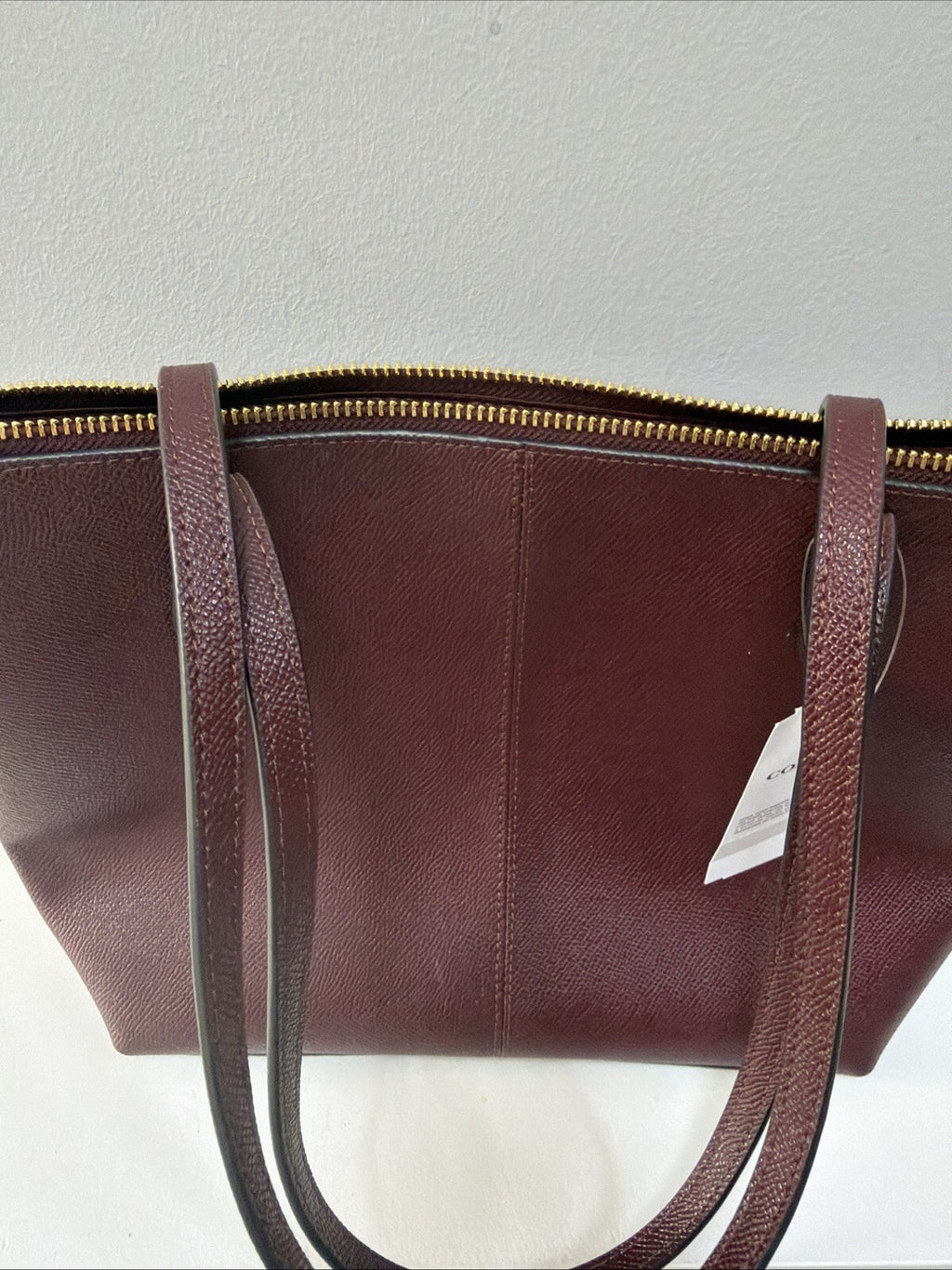 Coach FIONA Merlot Leather Tote Bag Zip Top Gold Logo Hardware BNWT £350