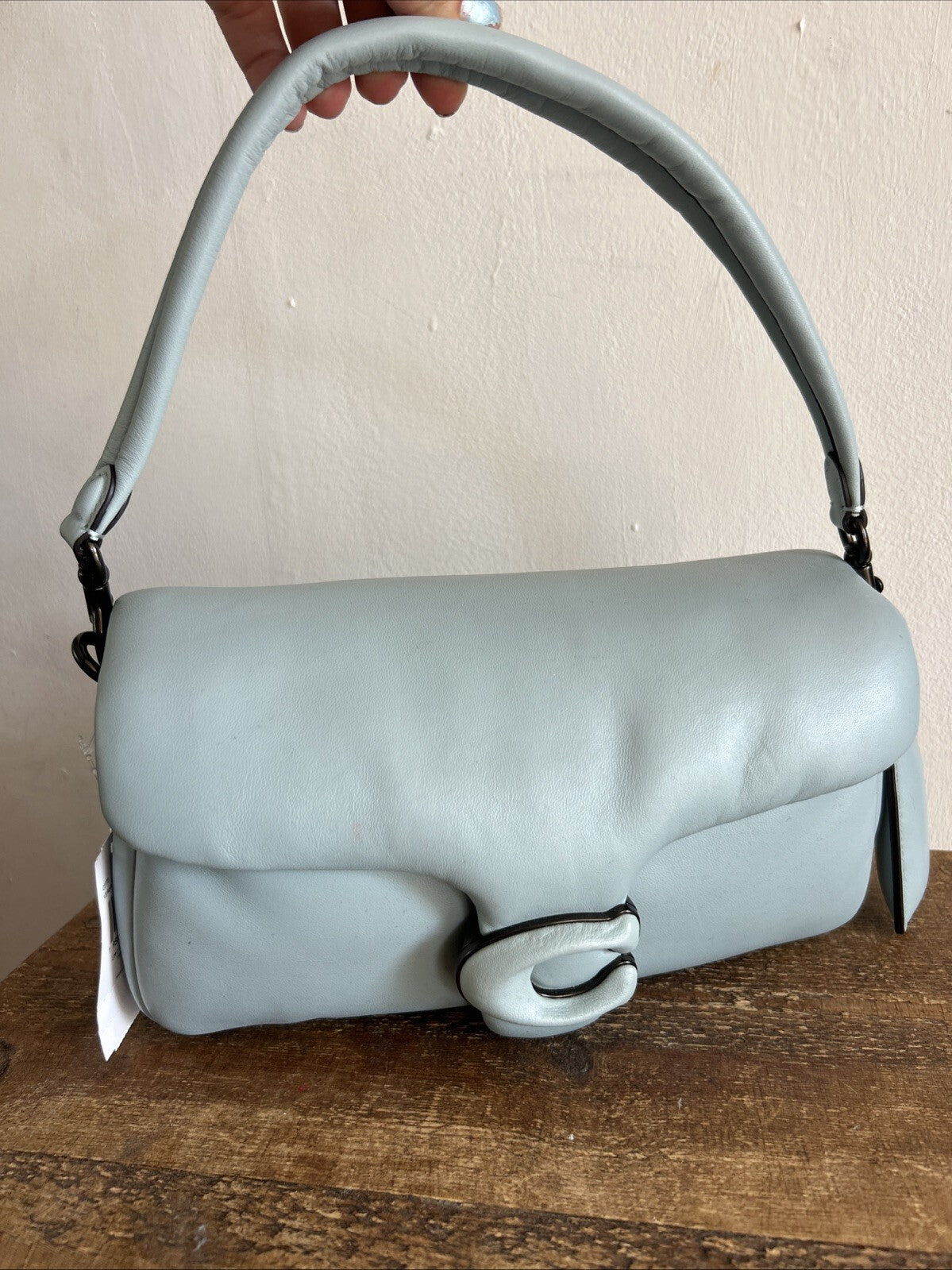 402 Coach Pillow Tabby 26 BNWT in Aqua