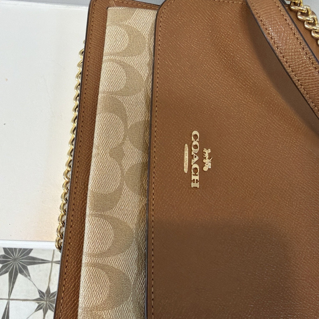 COACH Klare Crossbody Bag In Signature Canvas & Cross Grained Leather BN